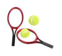 FIXOSHEE Set di 2 Mini Racchette da Tennis e Pallina Accessori Realistici per Casa delle Bambole Kit Modellismo da Tennis Stimola la Narrazione e L’Attività Fisica Ornamento per Decorazione