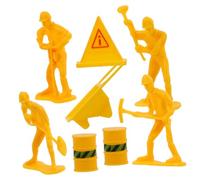 FIXOSHEE Statuette Di Operai Edili in Miniatura Di Figure Di Plastica Per Decorazioni Di Desktop e Giochi Di Ruolo Persona Per Layout Di Scena Di Costruzione