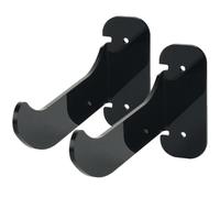 FIXOSHEE Supporto da Parete per Tappetino Yoga in Acrilico Nero, Set 2 Pezzi, Scaffale Portaoggetti Multifunzionale per Cinture Allenamento, Gancio da Muro per Riporre Tappetini, per Home