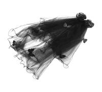 FIXOSHEE Velo da Sposa Nero in Tulle Leggero Copricapo a Farfalla Costume da Vampiro Gotico per Halloween e Addio al Nubilato Accessorio per Feste a Tema Donna