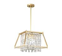 Fixture Farmhouse Chandelier Gold Metal Crystal Pendant Light for Kitchen Island Dining Living Room Flat And Inclined Ceiling