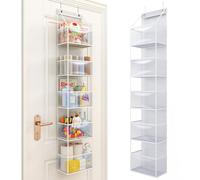 Fixwal Organizer da appendere alla porta con 5 ripiani, organizer per stanza con tasche in plastica trasparente, 11,3 kg, ultra robusto e di grande capacità, per armadio, camera da letto, asilo, bagno