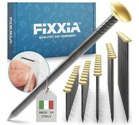 FIXXIA 50 chiodi per foto con aiuto per impugnazione, diametro 2 mm, nero con testa decorativa dorata, diametro 6 mm, 20, 25, 30, 40, 50 mm, chiodi in acciaio per immagini, chiodi di cemento, chiodo
