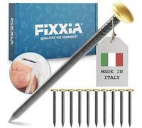 FIXXIA Chiodi decorativi con o senza ausilio, 30 pezzi, diametro 2 mm, nero con testa decorativa dorata o argentata, diametro 6 mm, 20, 25, 30, 40, 50 mm, chiodi in cemento, chiodo da parete (oro con