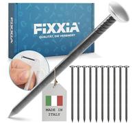 FIXXIA Chiodi decorativi con o senza ausilio, 30 pezzi, diametro 2 mm, nero con testa decorativa dorata o argentata, diametro 6 mm, 20, 25, 30, 40, 50 mm, chiodi in cemento, chiodo da parete (argento