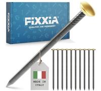 FIXXIA Chiodi decorativi con o senza ausilio, 30 pezzi, diametro 2 mm, nero con testa decorativa dorata o argentata, diametro 6 mm, 20, 25, 30, 40, 50 mm, chiodi in cemento, chiodo da parete (oro, 50