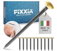 FIXXIA Chiodi decorativi con o senza ausilio, 30 pezzi, diametro 2 mm, nero con testa decorativa dorata o argentata, diametro 6 mm, 20, 25, 30, 40, 50 mm, chiodi in cemento, chiodo da parete (oro con