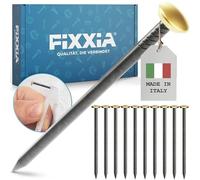 FIXXIA Chiodi decorativi con o senza ausilio, 30 pezzi, diametro 2 mm, nero con testa decorativa dorata o argentata, diametro 6 mm, 20, 25, 30, 40, 50 mm, chiodi in cemento, chiodo da parete (oro con