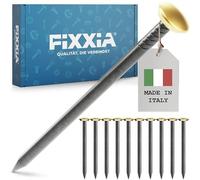 FIXXIA Chiodi decorativi con o senza ausilio, 30 pezzi, diametro 2 mm, nero con testa decorativa dorata o argentata, diametro 6 mm, 20, 25, 30, 40, 50 mm, chiodi in cemento, chiodo da parete (oro, 30