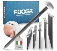 FIXXIA Chiodi in Acciaio per Quadri con ausilio alla Guida, Set da 50, temprati, ø2mm, Neri con Testa Decorativa Color Argento ø6mm, 20, 25, 30, 40, 50mm, Chiodi per Quadri, Chiodi per Cemento, chiod