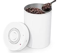 FIYAPOO Barattolo Caffè Ermetico, (500g/1800ML-Bianco), Lattina Caffè Sottovuoto Contenitori Per Alimenti Caffè Acciaio Inox, Con Quadrante Della Data, Adatto Per Chicchi Di Caffè, Foglie Di Tè, Noci.