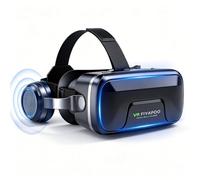 FIYAPOO Occhiali VR 3D con Cuffie, Bambini HD Visore Realtà Virtuale per Film e Giochi, Compatibile con Smartphone Android e iPhone da 4,7 a 7,2 Pollici, Regalo di Natale Perfetto per la Famiglia