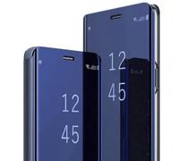 Fiyer Cover per Samsung Galaxy A57 5G, Flip Case con placcatura a specchio, effetto custodia a libro rigida in PC+PU in pelle per Samsung A57 Case con cavalletto 360 antiurto (blu)
