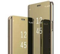 Fiyer Cover per Samsung Galaxy A57 5G, Flip Case con placcatura a specchio, effetto custodia a libro rigida in PC+PU in pelle per Samsung A57 Case con cavalletto 360 antiurto (dorato)