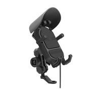 FIYFIOW Supporto per Bicicletta Compatibile Supporto Per Telefono Con Ammortizzatore Per Moto Da 12 V 15 W Wireless Rapido Per Caricabatterie, Parasole Antifurto Antiurto, Per Telefono