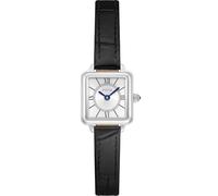 FIYTA Eclipse Series Orologio da donna con cassa rettangolare, cinturino in acciaio inox regolabile o cinturino in pelle, avvolto in elegante confezione regalo, elegante orologio da donna, Argento
