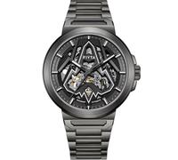 FIYTA Intergalactic Series Orologio meccanico automatico in acciaio inossidabile con cassa circolare e cinturino in acciaio inossidabile per uomo, Quadrante nero, 42mm, Orologio da sera