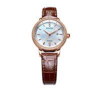 FIYTA Orologio da donna analogico automatico, bianco madreperla con cinturino in pelle LA802009.PWRD, Bracciale