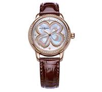 FIYTA Orologio da donna analogico automatico, bianco madreperla con cinturino in pelle LA8562.PWRD, cinghie