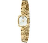 FIYTA Orologio da polso da donna, vintage, in acciaio inox, piccolo orologio dorato con strumenti per la rimozione delle maglie e confezione regalo per donne e persone care, Oro / Bianco, Oro