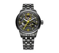 FIYTA Orologio da uomo, analogico, automatico, nero, con cinturino in acciaio inox, GA866000.BBB, Bracciale