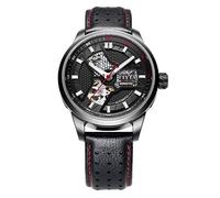 FIYTA Orologio da uomo, analogico, automatico, nero, con cinturino in pelle, GA866011.BBB, cinghie