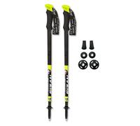 Fizan Compact Pro - Bastone da passeggio in alluminio, 3 sezioni, 59-132 cm, impugnatura extra lunga, colore: nero e giallo