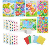 Fizdoqg Mosaico Bambini 6 Pezzi Mosaici Adesivi per Bambini Kit Mosaico Fai da Te, Mosaico di Puzzle Mosaici per Bambini Pittura Kit Creativo per il Tempo Libero Dei Bambini Mosaico Adesivo