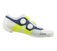 Fizik Vega Carbon - Scarpa da ciclismo, Bianco/Giallo, 45 EU