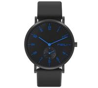 FIZILI Orologio da polso da uomo, ultra sottile, minimalista, impermeabile, alla moda, per uomo o donna, con cinturino in silicone, 1100, nero e blu, Moda