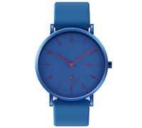 FIZILI Orologio da polso da uomo, ultra sottile, minimalista, impermeabile, alla moda, per uomo o donna, con cinturino in silicone, 1100, blu e rosso, Moda