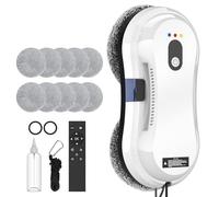 Fizuuye Robot pulitore finestra 5600Pa, pulitore automatico elettrico con funzione spray, telecomando, sistema di sicurezza, navigazione intelligente, sistema di rilevamento dei bordi, 10 panni