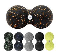 FIZYO Palla da Massaggio Doppia in EPP 16x8 cm - Massaggiatore Muscolare per Schiena, Collo, Piedi e Trigger Point, per Fisioterapia, Yoga, CrossFit, Pilates, Recupero e Riabilitazione, Nera Arancione