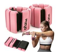 Fizyo Set di pesi regolabili per caviglie e polsi in silicone 2 pezzi (0,9 kg) - perfetti per fitness, corsa, yoga, pilates, riabilitazione, piscina, gambe, mani, mani, donne (rosa)