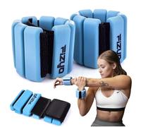 Fizyo Set Pesi per Caviglie e Polsi Regolabili in Silicone per Fitness, Corsa, Yoga, Pilates, Piscina e Riabilitazione per Donna, Uomo e Bambino - 2 x 450 g, Blu