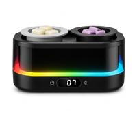 FIZYZYNA Scaldacera con timer, scaldacera elettrico a doppio piatto per sciogliere la cera profumata, luce d'atmosfera LED a 7 colori, piatti in silicone rimovibili, fonditore di cera senza fiamma PTC