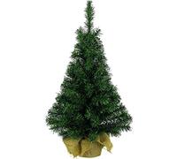 Fizzco Albero di Natale artificiale con base rivestita di iuta, verde, 75cm (2.5ft)