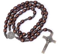 Fizzix Elegante rosario per uomini cattolici, perline lisce con crocifisso resistente, leggero, comodo per l'uso quotidiano e la meditazione, no, No, Nessuna pietra preziosa