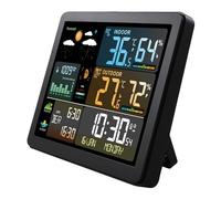 FJ3566M Stazione meteorologica intelligente con orologio Misuratore di temperatura e umidità Ampio schermo a colori Orologio meteorologico con 1 sensore