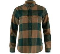 Fjällräven Canada Maglia Donna Flanella Outdoor-Langarmshirt a Quadri Grün Nuovo