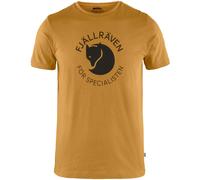 Fjällräven Fox T Shirt Uomo Freizeitshirt Camicia collo Rotondo Logo Giallo