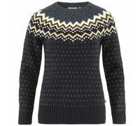 Fjällräven Övik Knit Sweater Damen-Strickpullover Pullover di Lana Blu Nuovo
