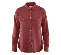 Fjallraven Övik Travel Shirt LS W, Maglietta Donna, Lampone Rosso, XS