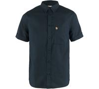 Fjällräven Övik Travel Camicia Uomo Manica Corta di Canapa Tempo Libero Blu Navy