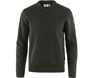Fjällräven Övik V-Neck Sweater M, Maglione Uomo, Verde (Dark Olive), XL