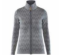 Fjällräven Snow Cardigan Damen Strickjacke Jacke Lammwolljacke Gemustert Grigio