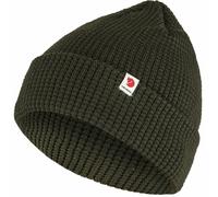 Fjällräven Tabella Berretto Invernale di Maglia Waffle Motivo Verde Scuro