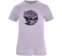 Fjall Raven - T-shirt da escursionismo leggero in lana merino a maniche corte - Abisko Wool Fox SS W Lavender Mist Dark Navy per Donne in Poliestere Riciclato - Taglia L - Viola