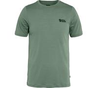 T-shirt Fjällräven Abisko Wool Logo manica corta verde chiaro - S