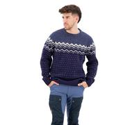 FJALLRAVEN 81829-555-570 Övik Knit Sweater M Maglia Lunga Uomo Dark Navy-Mountain Blue Taglia XXL